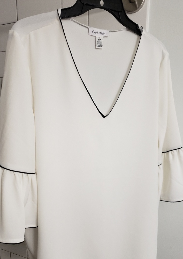 Calvin Klein White Bell Sleeves Blouse